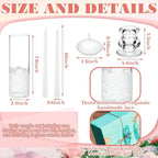 Irenare Unity Candles with Holder for Wedding Ceremony Wedding Decortions Accessories Glass Candle Holder Pillar Candle for Formal Events Church(Lace)