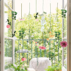 Hoteam 51 Pcs DIY Flower Garland Artificial Hanging Wildflower Backdrop Set Fake Rose Eucalyptus Daisy Poppy Wild Flower Decor for Wedding Party Birthday Home Garden (White,Champagne,Pink)
