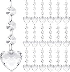 Nuenen 100 Pcs Hanging Crystals for Centerpieces Acrylic Chandelier Garland Beads Strands Prism Decorations Clear Teardrop Chandelier Crystals Pendant Wedding Home Garden Outdoor Ornaments(Heart)