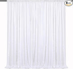 8ft x 8ft White Sequin Backdrop Curtain Sparkle Photo Backdrop for Wedding Birthday Wall Background Decorations