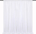 Sequin Backdrop Curtains 10ft x 10ft White Background Drapes Wedding Giltter Curtains for Birthday Party Decoration