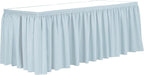Ultimate Textile Pleat Polyester Fabric Table Skirt - Machine Washable Flame Resistant with Clips for Events, Weddings & Trade Shows, Cut & Sewn in Paterson, NJ - Ice Blue, 21' Shirred Pleat