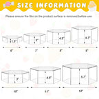 Leinuosen 7 Pcs Large Buffet Risers Set 6" to 12" Acrylic Display Box Catering Dessert Table Riser Food Display Decorative Stand with Hollow Bottom for Catering Supplies(Clear, Hexagonal)