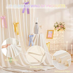 Ivory Backdrop Curtain: 5.8×8ft Backdrop Solid Color Wrinkle Resistant Background - Bridal Shower Wedding Graduation Ceremony Decoration