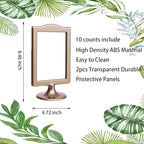 NahNah Double Sided Standing Picture Frames - (Gold, 10 Count) 4x6 Inch, Plastic Pedestal Photo Frame with Inserts and Base - 2 Sided Tabletop Vertical Display Frame for Wedding Table Bridal