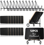 12 Pcs Mini Chalkboard Signs for Food Labels 4"x3"Small Chalkboards-Label with Metal Stand Buffet Food-Signs for Party Mini Chalkboard Signs with Stand for Party Bakery