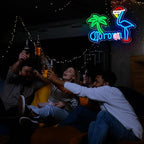 Coron Beer Neon Sign for Wall Decor Bar Signs for Home Bar Lights Beer led Sign for man Bedroom Light Up Palm Tree Wall Decor for Men Birthday Party Coors light Gifts for men Size12.2 * 15.7inches