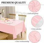 12 Pack Pink Tablecloths for Rectangle Tables 60 x 102 Inch Pink Polyester Tablecloth 6 Foot Rectangle Table Cloth Washable Fabric Table Cover for Party Wedding Banquet Restaurant Events