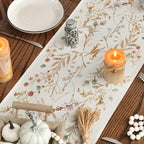 Artoid Mode Floral Leaves Fall Table Runner, Wild Flowers and Grasses Seasonal Autumn Kitchen Dining Table Decoration for Home Party Decor 13x60 Inch