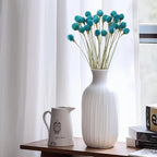 Dried Flower Tiffany Blue Globe Amaranth with Wheat Straw Natural - 40PCS Bouquet for Vase Home Decor Party DIY Arrangement