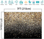 SJOLOON Black and Gold Backdrop Gold Spots Backdrop Vinyl Photography Backdrop Vintage Background for Family Birthday Party Newborn Studio Props 11547(7x5FT)