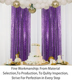 ShinyBeauty Premium Sequin Backdrop Curtain - 4x10ft Purple Wedding Drapes, Glitter Party Decor, Photography Background, Reversible Sparkle Fabric for Events & Home Decor (4FTx10FTx2PC)