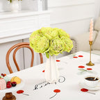 U'Artlines 10 Heads Artificial Peony Silk Flower Leaf Home Office Wedding Party Festival Bar Decor (Green)