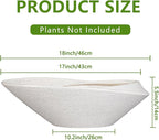 Bonsai Pots - 18 Inch Ceramic Plant Pot for Bonsai Tree, Modern Indoor & Outdoor Succulent Planter with Drainage, Room Decor, Gifts for Plant Lovers, White-Black