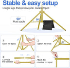EMART Backdrop Stand, 20x7ft(WxH) Large Adjustable Background Support System with 308° Angle Rotatable Connector, 8 Clamps, 3 Sandbags and Carry Bag for Paties, Wedding, Photography -Titanium Gold