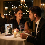 6" x 8"- 6 pcs Acrylic 4 pcs Frame Sublimation LED Acrylic Photo Frames Night Lights Blanks Heart Shape,with Warm Color Light with Wood Stand for Heat Press Machine Printing