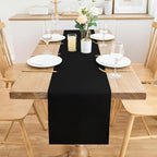 2 Pack Black Small Short Table Runner 12 x 48 Inch Solid Color Runners Coffee Table Dresser for Daily Party Home Decoration