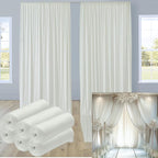 30ftx12ft Wrinkle Free Ivory Backdrop Curtain, 6 Panels 12FT Height Ivory Wedding Backdrop Drapes, Silky Polyester Back Drop Cloth for Birthday Photography Background Party Backdrop Draping