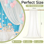 Wedding Arch Draping Fabric 29" x 19Ft Sheer Drapes for Backdrop Wedding Ceremony Reception Ceiling Decor Curtain Baby Bridal Shower Decoration (Ivory, 3 Panels)