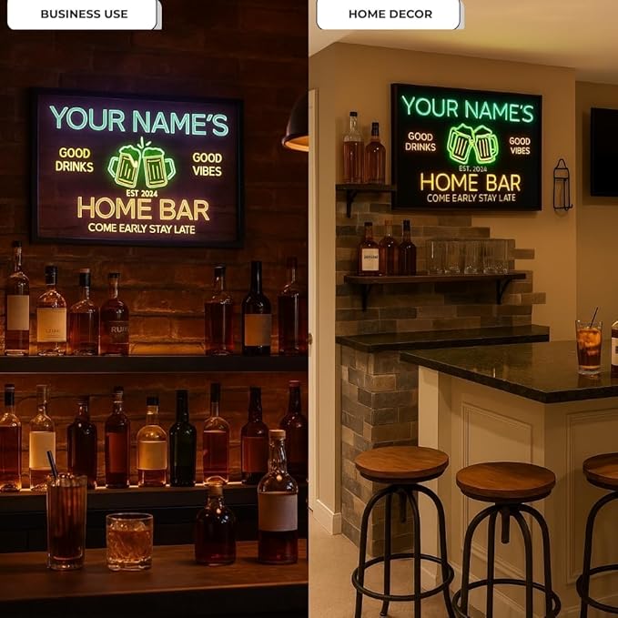 Personalized Pool Side Bar & Grill Neon Sign, Custom LED Light for Backyard Patio, Outdoor Bar Decor, Fun Gift for BBQ & Beer Lovers