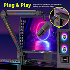 IXTECH RGB Mic Boom Arm High Profile, Overhead Boom Arm Microphone Stand Desk Mount, Adjustable Microphone Stand with Desk Mount, Mic Arm for Live Streaming Gaming Podcasting Recording.