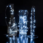 100 Pack White Fairy Lights 7Ft 20 LED Twinkle String Lights 3 Modes Battery Operated Waterproof Firefly Starry for Mason Jar Party Wedding Christmas Valentines Day Table Centerpieces,Cold White