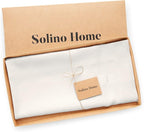 Solino Home Linen White Square Tablecloth 52 x 52 Inch - 100% Pure Linen Table Throw - Fete, Machine Washable Table Cloth for Fall, Autumn, Halloween, Thanksgiving, Christmas, Holiday