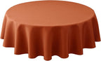Biscaynebay Fall Tablecloth Textured Fabric Round Table Cloth 60" for Tables diameters from 28" to 48", Rust Thanksgiving Autumn Harvest Water Resistant Fabric Table Cover for Kitchen, Dining, Parties