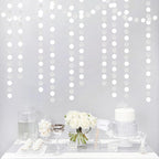 Glitter Silver White Party-Decorations Streamers - 52Ft Birthday Hanging Paper Garland Banner,Engagement Wedding Bachelorette Baby Bridal Shower Christmas Supplies Backdrop Graduation Decor Hugtmr