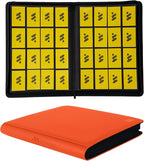 Premium 1000+ Pockets Card Binder,16 Pockets Card Binder Ringless Side Loading Trading Card Album Folder for TCG -Dark Orange