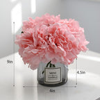 LADADA Artificial Peony and Glass vase Decoration, Used for Dining Table, Kitchen Decoration(Light Purple)