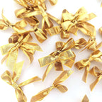 50pcs 1-1/2" Gold Satin Ribbon Bows Without Twist Ties for Gift Wrapping Packing Christmas Decoration (Gold)