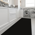 Ottomanson 3x20 Non Slip Extra Long Hallway Runner Rug with Rubber Backing - Solid Modern Kitchen Rug for Bedroom or Living Room, Black, 2'7" x 20'