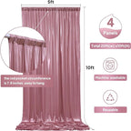 20ftx10ft Rose Gold Sequin Backdrop Curtain Panels for Parties, Wrinkle Free Glitter Photo Backdrop Drapes 4 Panels 5x10FT Shimmer Back Drop Cloth for Wedding Birthday Christmas Photography Background