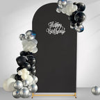 Black Arch Backdrop Cover 2.2ft x 5ft Fitted Spandex Arch Cover Balloon Arch Backdrop Fabric for Wedding Party Stage Decoations