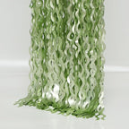 4 Pack Sage Green Wavy Metallic Tinsel Foil Fringe Curtains 3.3x6.6 Feet - Light Green Foil Streamers Backdrop Photo Booth Props for Birthday Wedding Christmas Party Decorations