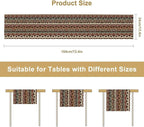 Retro Cabin Table Runner Rustic Bear Forest Farmhouse Lodge Jungle Table Runner for Dinner Party Living Room Kitchen Aztec Vintage 13x70 Inch
