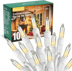 Minetom LED Clear White Christmas String Lights, 100 Count 33 Feet LED Christmas Lights Bulb, Christmas Decorations Indoor, Christma Tree Lights for Indoor Outdoor Xmas Wedding Party Festival