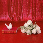 Eternal Beauty Red Sequin Backdrop, 20x10 Ft Glitter Background Curtains for Christmas Shimmer Photography Party Wedding Birthday Back Drop Decor