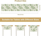 Vintage Flower Table Runner, Wildfloral Green Floral Sketch Pattern Print Table Runner for Kitchen Dinning Table Runner Decor Home Wedding Party Holiday, 13x108 Inch