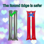 48pcs Round Head Boom Sticks Thunder Sticks Cheering Sticks Team Spirit Plastic Cheerleading Spirit Stick Clapper Inflatable Noise Maker Sports Supply (Silvery)