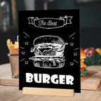 JINMURY 8x10 Inch Black Acrylic Sign with Holder- 6 Pack Blank Black Acrylic Sheets and Wood Stands, DIY Blank Signs for Wedding Party Reception (6 Pack 8 x10 Inch)