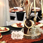 6 Pack Fall Table Runner Terracotta Cheesecloth Table Runner 10ft, Rustic Sheer Burnt Orange Gauze Cheese Cloth for Boho Wedding Decor Baby Shower Thanksgiving Table Decor