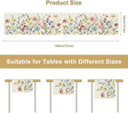 Watercolor Floral Table Runner, Colorful Spring Summer Nature Flower Dragonfly Pattern Print Table Runner for Kitchen Dinning Table Runner Decor Home Wedding Party Holiday, 13x36 Inch