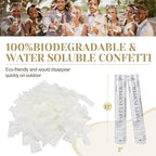 White Confetti Poppers,Rice Paper For Wedding,Biodegradable Cannon,6Pack Biodegradable Confetti Party Shooters Air Power, Party For Lawns Wedding,Birthday,Outdoor Celebrations