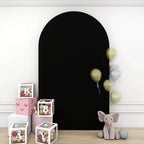 Black Arch Cover 4x7.2ft Arch-Backdrop-Cover Spandex Arched Covers Stretchy Backdrop Chiara Arches Frame Fabric for Birthday Party Baby Shower Gender Reveal Wedding Arch Back Drop Arbor Decor