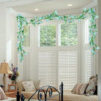 2 Pack Silk Flower Garland Artificial Blue Daisy Garland Fake Hanging Vines with Daisy Flowers for Wall Home Party Wedding Indoor Outdoor Spring Decor