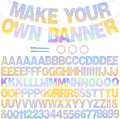 BEISHIDA 116 PCS A-Z Glitter Laser Silver DIY Letter Banner Kit Make Your Own Banner，Including 111 Letters and Numbers 3 Rope and 2 Threading Device,Customized for Birthday Graduation Wedding Party Decor