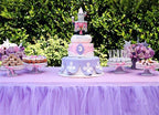 Crystal Organza Tulle Sheer Fabric Backdrop Curtains for Wedding Baby Shower Birthday Party Event Decor, 19” by 30 Yard (Purple)