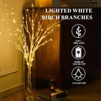 Lighted White Birch Branches With Timer 33IN 180 LED Twig for Vase Christmas Decor Artificial Tree Branch Holiday Parent